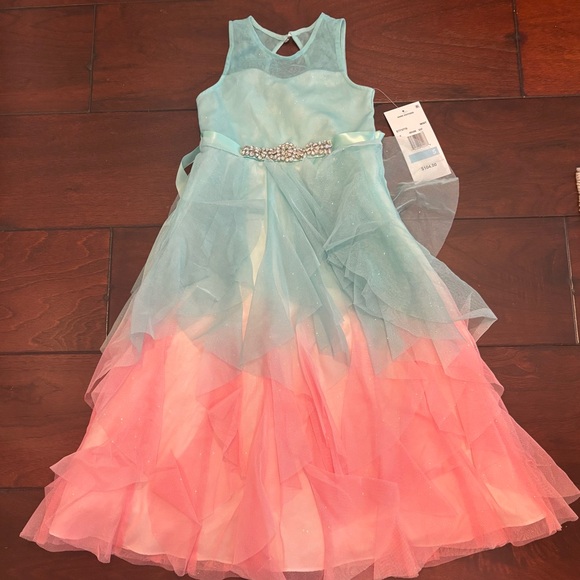 Rare Editions Mint Dress with Jewel Accent - Picture 1 of 4